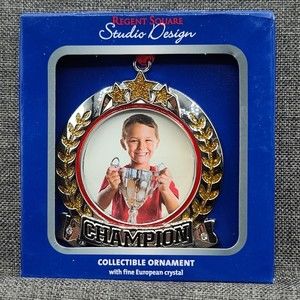 Regent Square Metal CHAMPION Picture Portrait Ornament 2.75 inches NEW